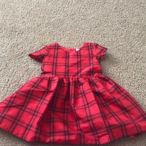 Girls carters red and black plaid dress 18months